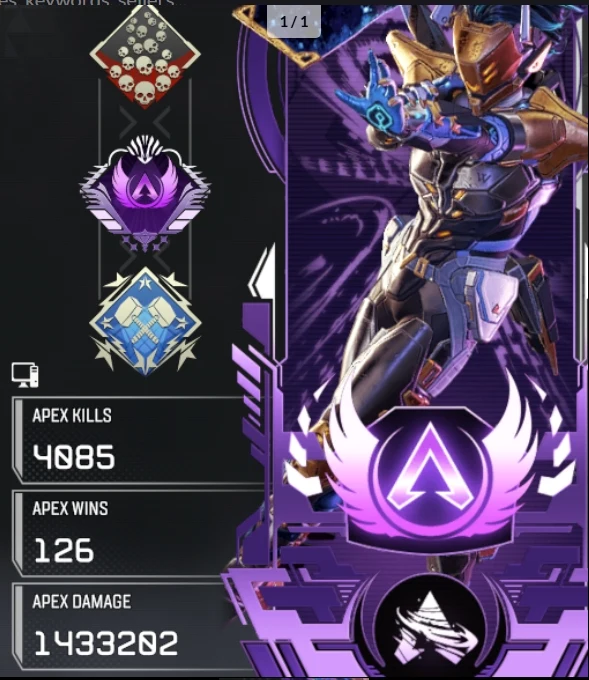 Wraith Main | Kunai + Mythic Skin | Master S27+ 9X Diamond | 10K+ Kills | 4K 20B Wraith | 274+ Legendaries | 463