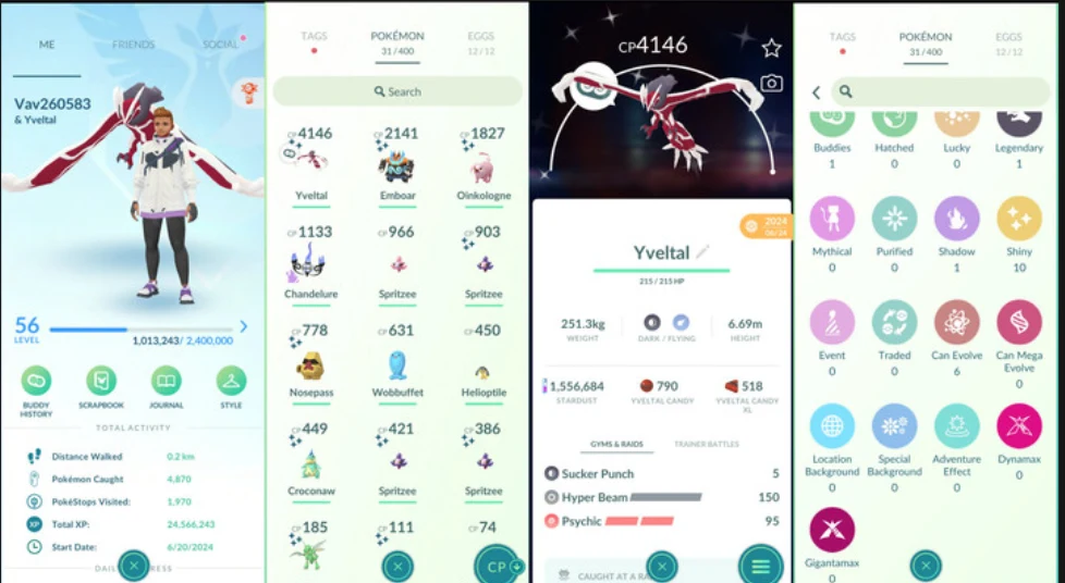[VTC-Yv50] A Random Level 50 - Level 70 account has tradable Level 50 Shiny Yvelta with 3 skills,