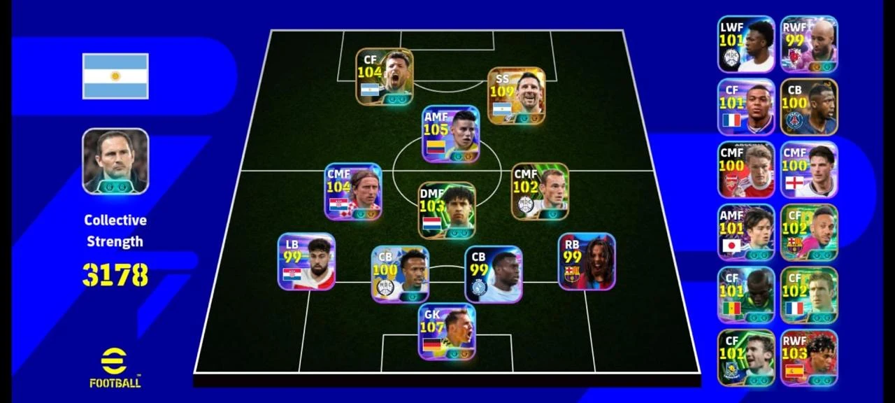 Messi 109| Neuer 107| Rodriguez 105| Modric 105| Aguero 105| Rijkaard 103| Yamal 103| Cantona 102| Sneijder 102 and more