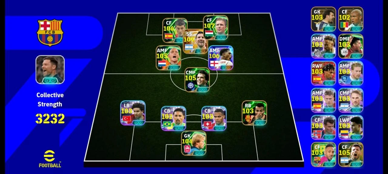 Messi 109| Puskas 107| Villa 106| Sneijder 105| Bellingham 106| Aguero 105| Matthaus 105| Cafu 103| Oliver kahn 104|