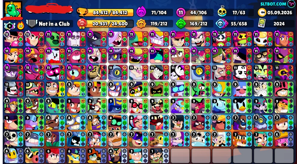106 brawlers⭐️ 84k trophies 🏆324 skins