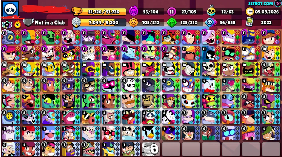 106 brawlers⭐️51k trophies 🏆 241 skins