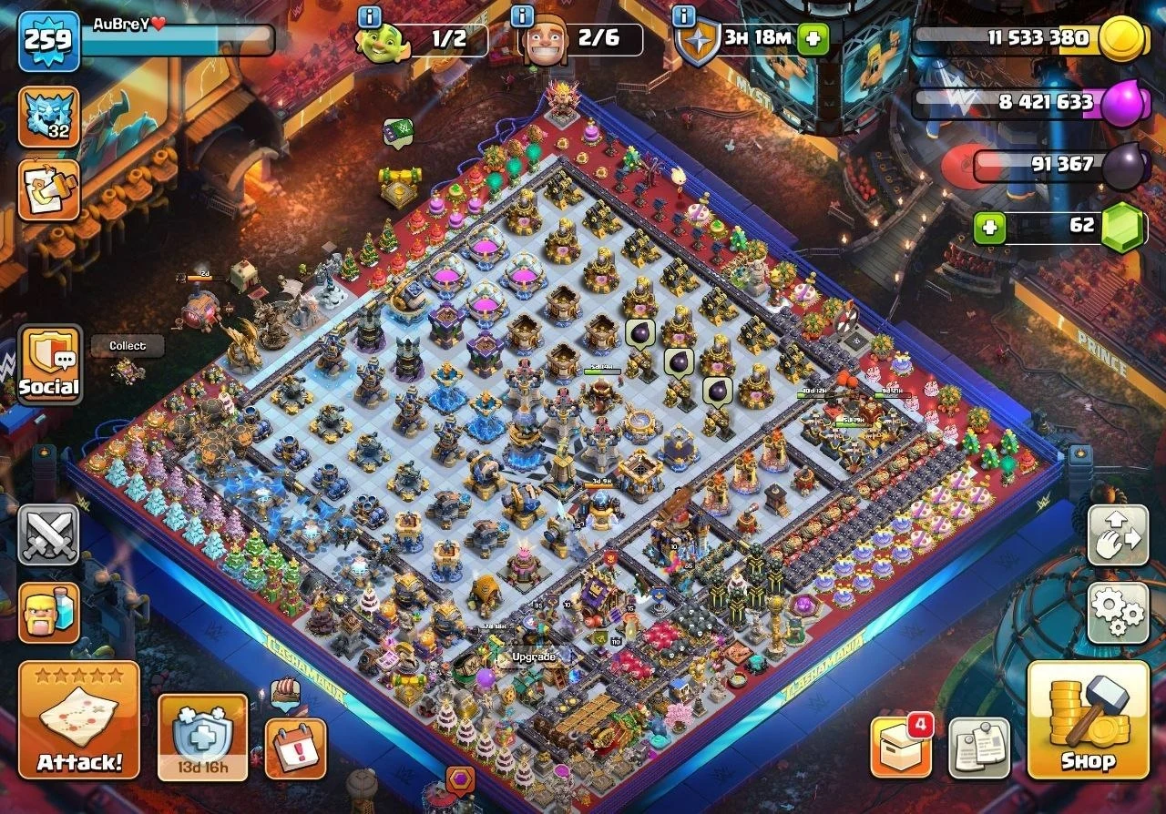 💥[38 MAX EQUIPS.]💥V. CHEAP🔥FULL MAX - TH18💥[6-HEROES MAXED]💥45+HERO SKINS💥INSTANT DELIVERY