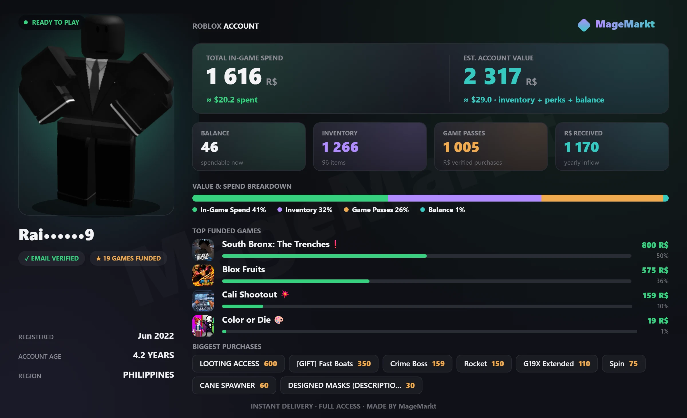 #3867 Blox Fruits❤️Blade❤️Permanent Smoke❤️Rocket Spin❤️Roblox items❤️31 Sale Roblox Items❤️South Bronx❤️Looting Access❤️The Trenches❤️G19X Extended