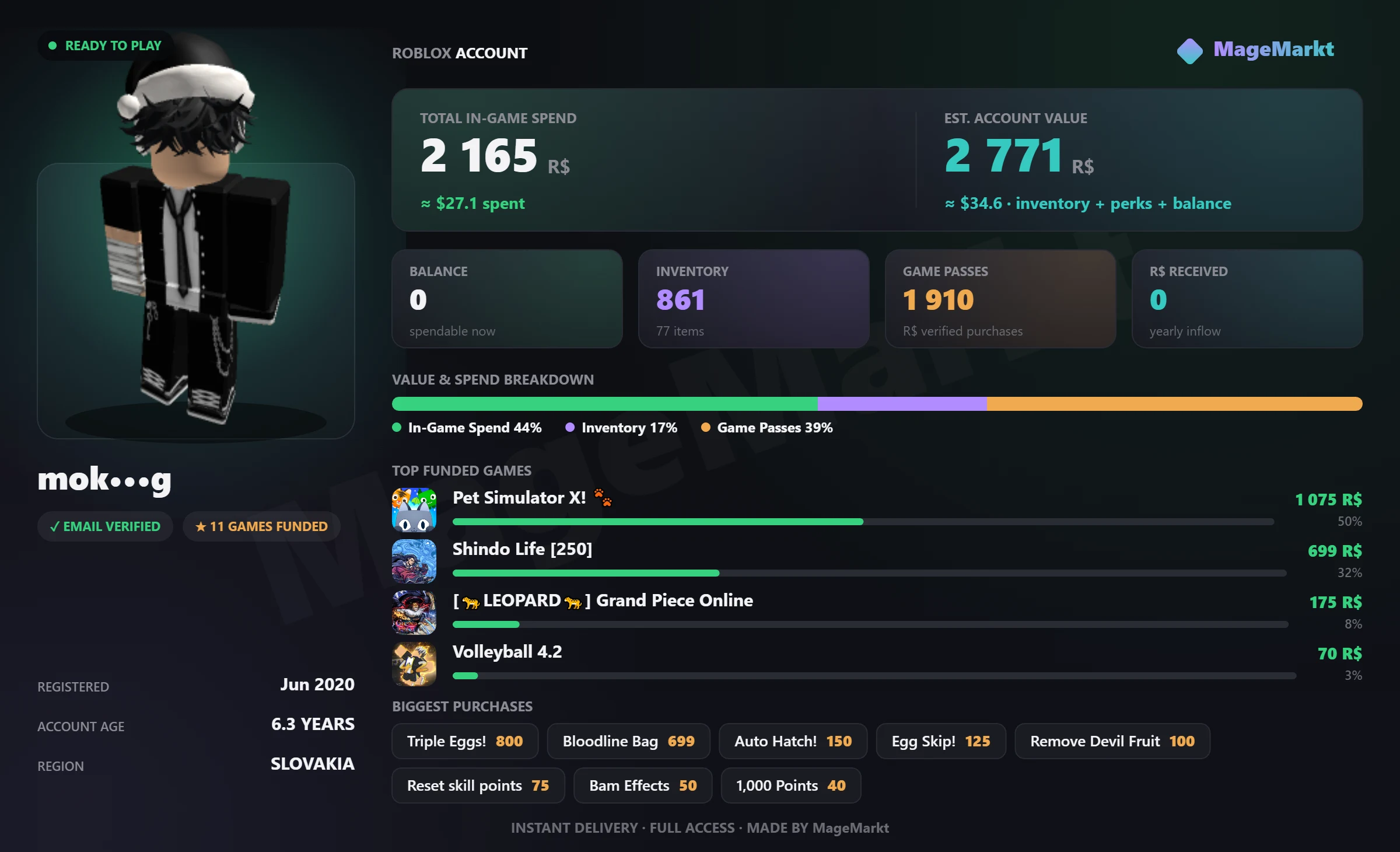 #4801 Pet Simulator 99❤️Triple Eggs❤️+80 Pets❤️Auto Hatch❤️Shindo Life❤️Bloodline Bag❤️Jujutsu❤️6.9M Tokens listing image