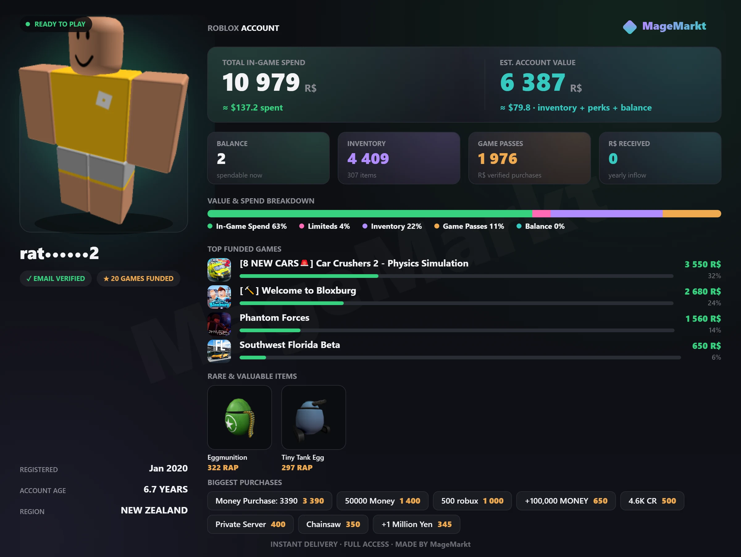 #4805 Bloxburg❤️Multiple Floors❤️230K Plot Value❤️Advanced Placing❤️Excellent Employee❤️Roblox item❤️2 Limited RAP Roblox Items❤️Arsenal❤️92 LVL listing image