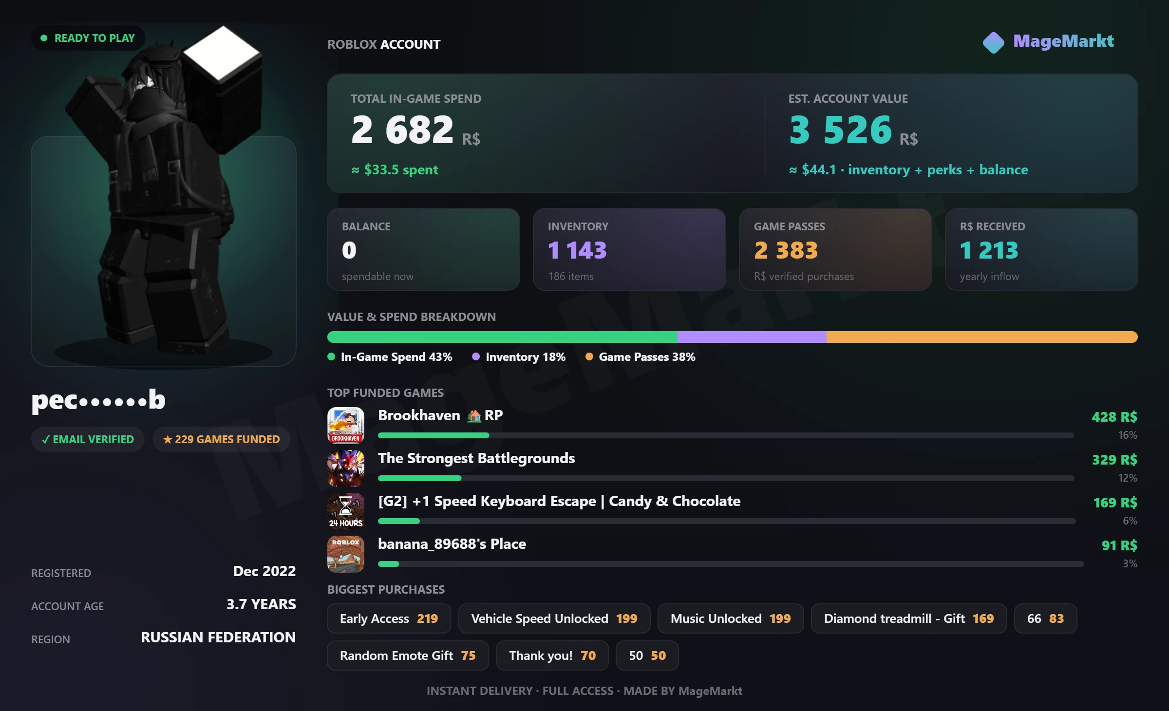 #4013 The Strongest Battlegrounds❤️Early Access❤️55 Emotes❤️Speed Keyboard Escape❤️Brookhaven RP❤️Vehicle Speed Unlocked❤️Vehicle Upgrade Music Unlocked❤️DOORS