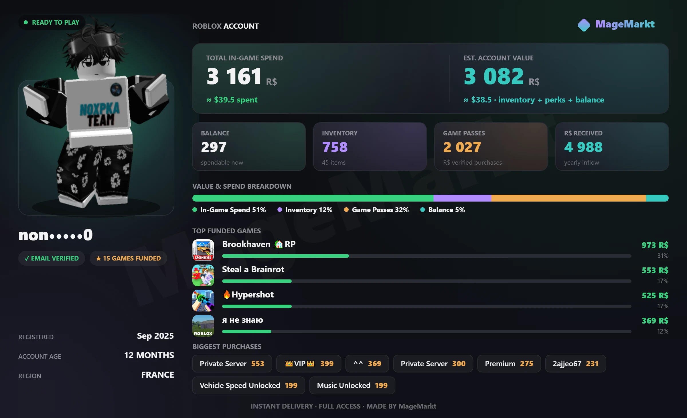 #4797 Brookhaven RP❤️Premium Vehicle Speed Unlock❤️Steal a Brainrot❤️VIP Phantom Ball❤️Hyper Shot❤️Kick a Lucky Block❤️Driving Empire❤️Roblox Purchase Item 34 listing image