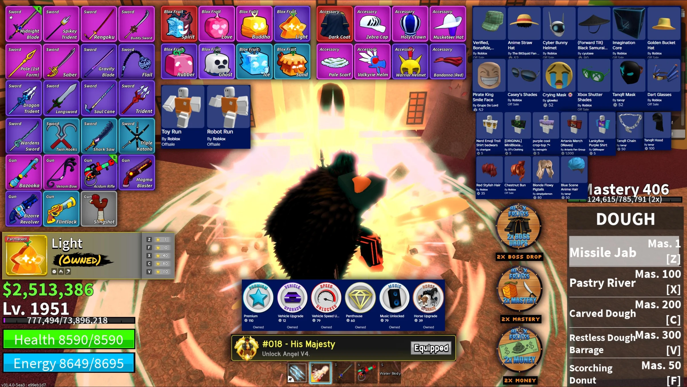 Blox Fruit | PERM Light + 3 Gamepass + Angel V4 + Electric Claw + Dark Coat | BrookHaven: Own 6 Gamepass | Robot + Toy — image 1 of 1