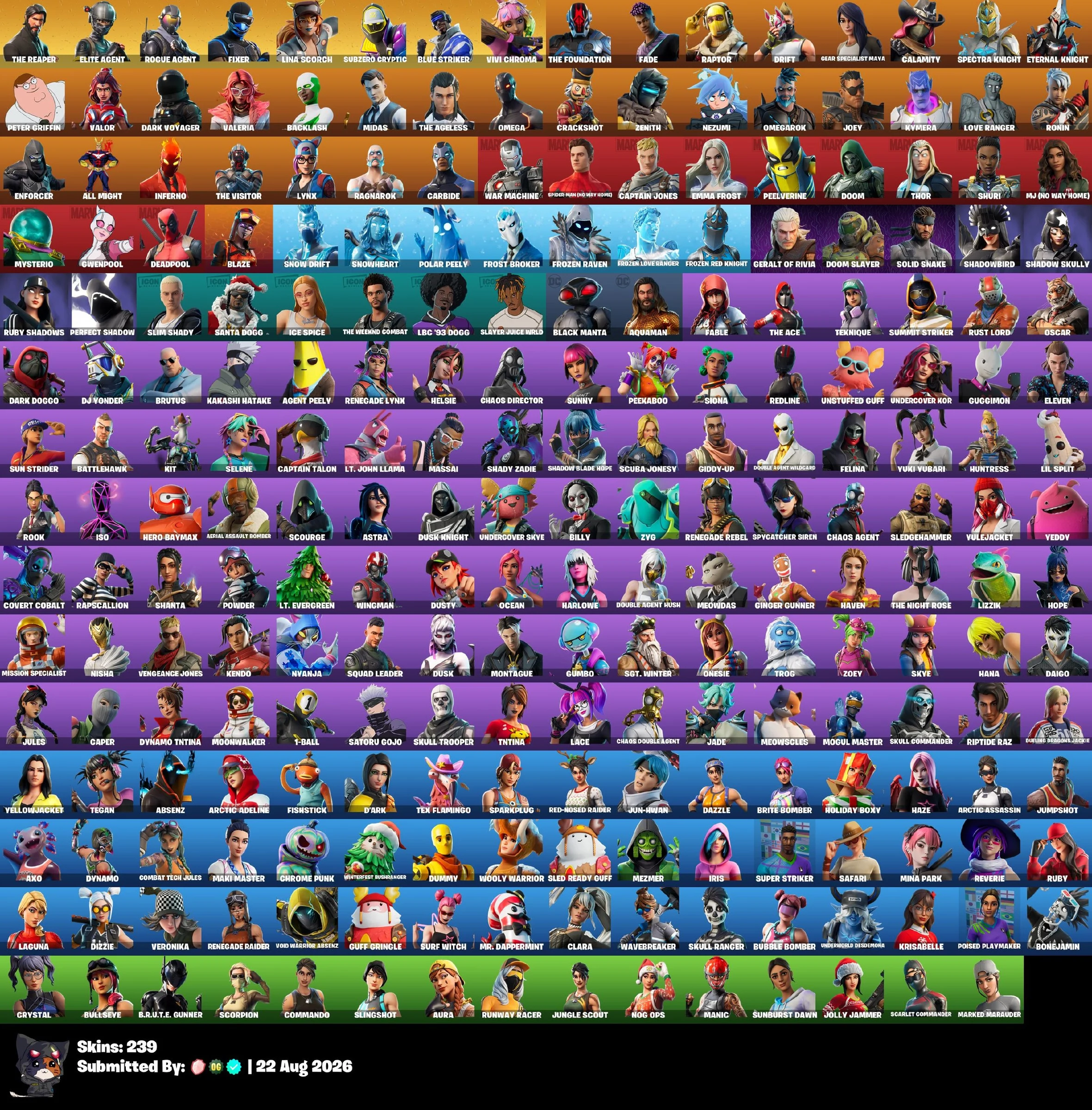 [PC] FA 239 skins The Reaper | Renegade Raider | Elite Agent | Rogue Agent | Fixer | Lina Scorch | Subzero Cryptic | Blu